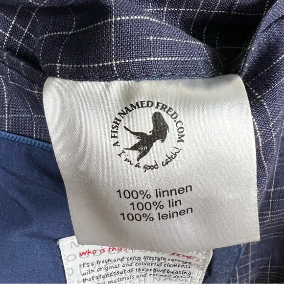 A Fish Named Fred Linen Blazer Jacket Size 40